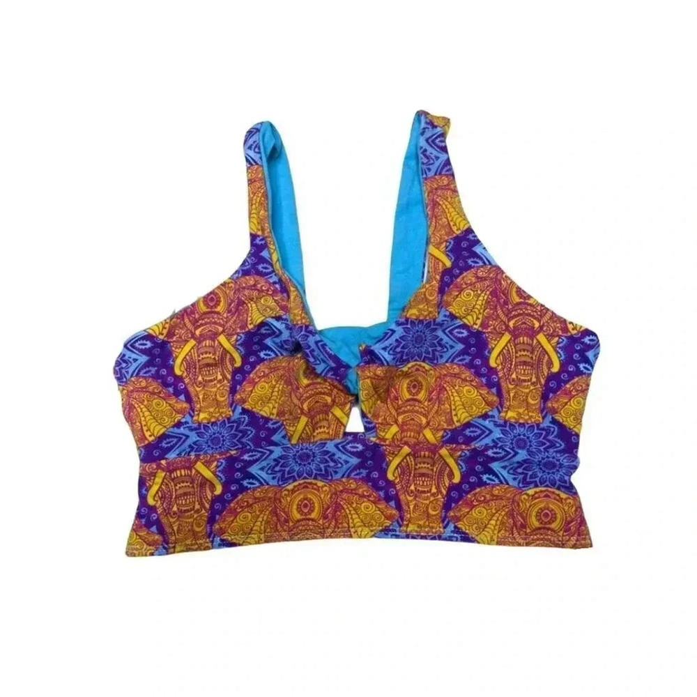 Handmade Twist Bra | Cotton Sports Bra | Mandala Boho Yoga & Loungewear – Small